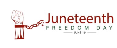 Haziran Özgürlük Günü 19 Haziran afiş tasarımı için. Haziran 'ın Ulusal Bağımsızlığı. Yıl dönümü. Azat edilme. Siyah Bağımsızlık Günü.