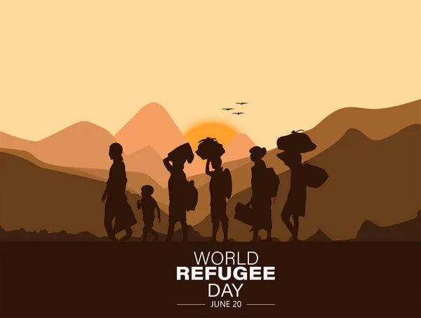 World Refugee Day June Vector International Immigration Day Concept Background — Vettoriale Stock