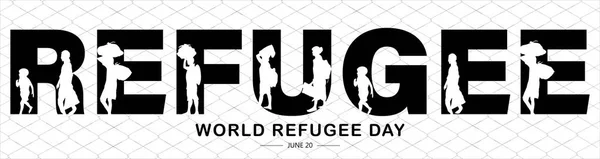 Día Mundial Del Refugiado June Vector Fondo Concepto Día Internacional — Vector de stock