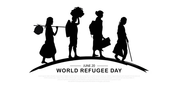 World Refugee Day June Vector International Immigration Day Concept Background — Vettoriale Stock