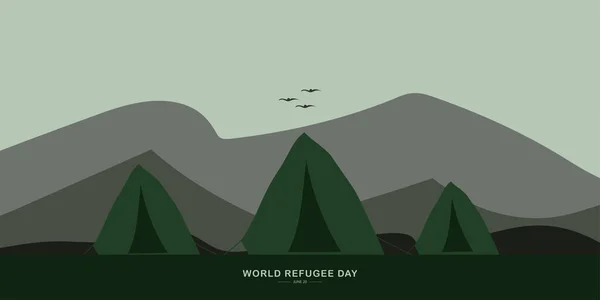 Всесвітній День Біженців Червня Вектор Міжнародний День Імміграції Плоскі Ілюстрації — стоковий вектор