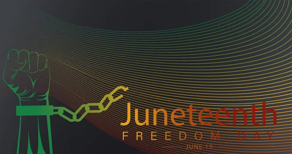 Juneteenth Dia Liberdade Junho Banner Poster Design Décima Primeira Independência — Vetor de Stock