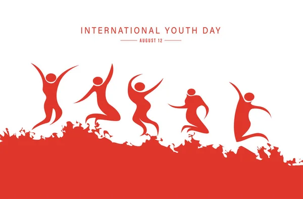 Vector Illustration International Youth Day 12Th August — Stock Vector
