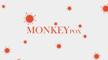  Vector illustration of Monkeypox MPX 2022 virus. Monkey pox microbiological vector. Monkeypox is a rare infectious disease found in animals and humans. Virus from the poxvirus family. clipart