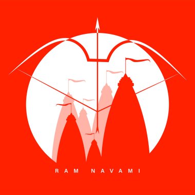 Lord Rama 'nın Shree Ram Navami' de oku ile resmi dini bayram için arka planda.