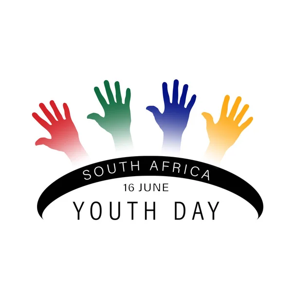 Kézfogás Dél Afrika Ifjúsági Napja Június Alkalmas Üdvözlőlap Poszter Banner — Stock Vector