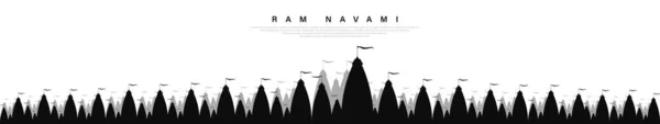 Illustration Lord Rama Bow Arrow Shree Ram Navami Celebration Background — Vector de stock