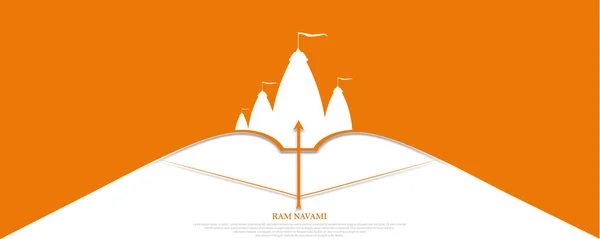 Illustration Lord Rama Bow Arrow Shree Ram Navami Celebration Background — Vetor de Stock