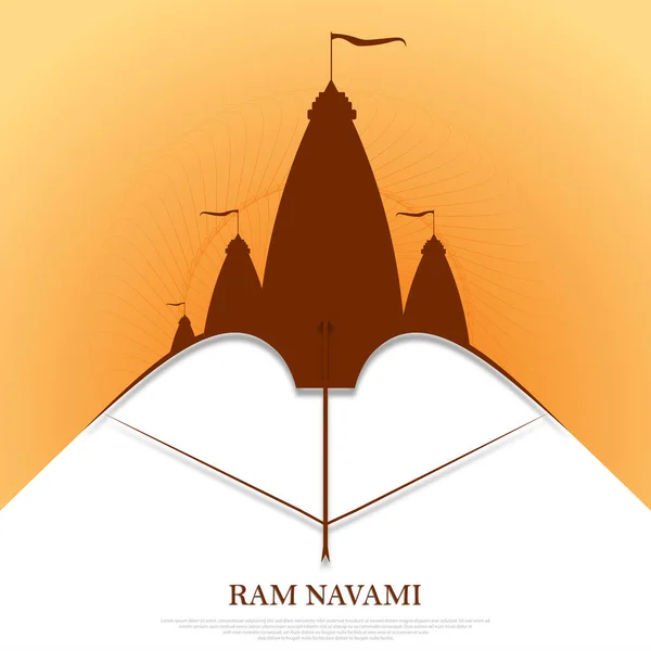 Illustration Lord Rama Bow Arrow Shree Ram Navami Celebration Background — Vector de stock