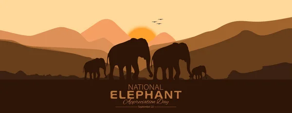 Národní Den Ocenění Slonů Usa Září Národní Den Slonů Thajsku — Stockový vektor