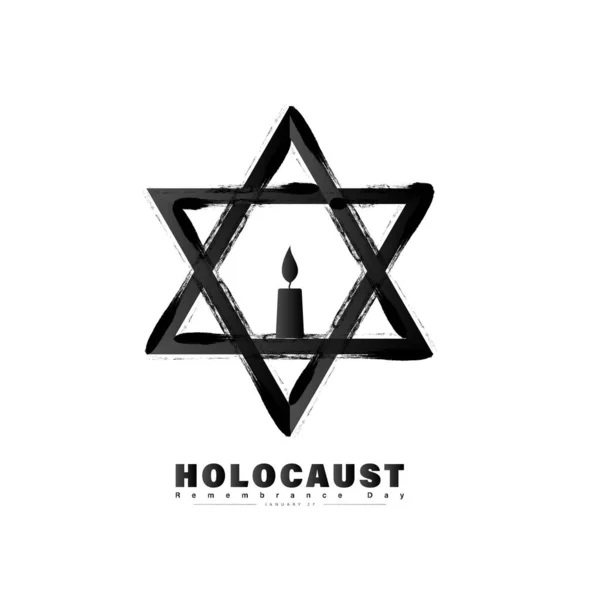 Plakát Mezinárodnímu Dni Památky Holocaustu Ledna Druhý Světový Den Vzpomínek — Stockový vektor