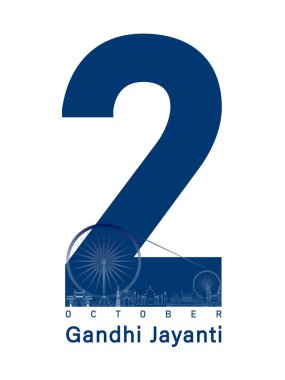 Gandhi Jayanti için 2 Ekim konsepti. Ashoka çakrası Charkha 'da kullanılır..