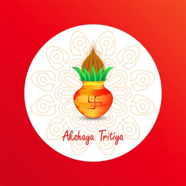 Akshaya Tritiya Hintçe yazı tipi ile yazılmış. El yazısıyla yazılmış mesaj. Mutlu Akshaya Tritiya, insanların altın mücevher illüstrasyonu satın aldığı bir Hint festivali..