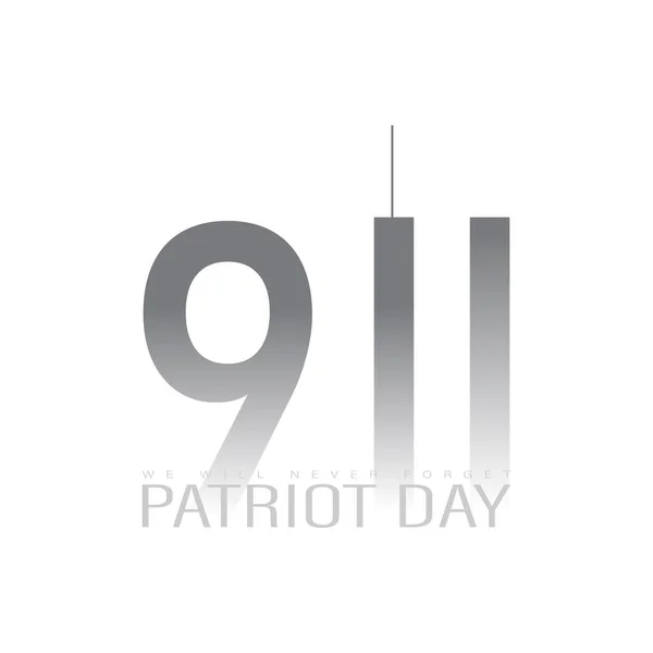 Wektor Ilustracja 911 Patriot Day Nowojorska Panorama Twin Towers Września — Wektor stockowy