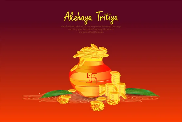 Акшайя Трития Написана Хинди Письменный Текст Счастливого Акшайя Трития Индийского — стоковый вектор