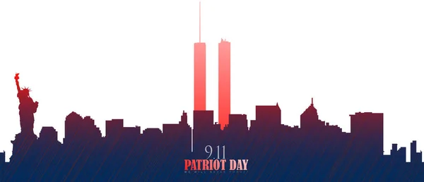 Vektorová Ilustrace Patriot Day911 New York City Twin Towers Září — Stockový vektor