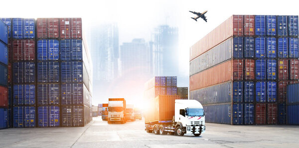 logistics background for delivery business or transportion industry