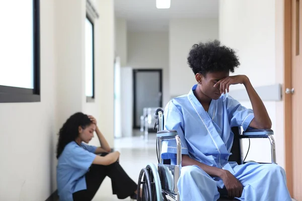 African American Doctor Sad Serious — Stock Photo, Image