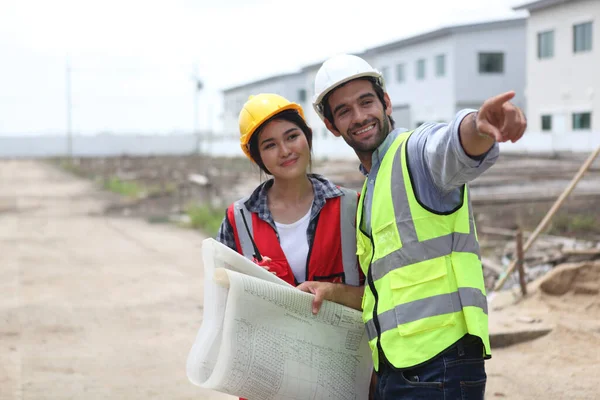 engineering team or worker team they are working at construction site