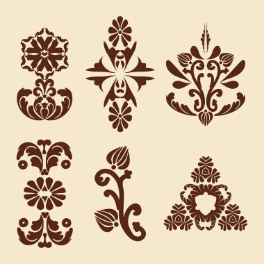 Eski dekorasyonlar. Mehndi deseni.