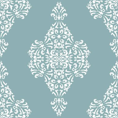 Viktorya dönemi beyaz desenli gri-yeşil 