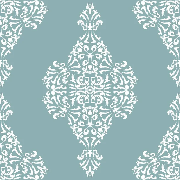 Motif vintage victorien blanc sur un gris-vert — Image vectorielle