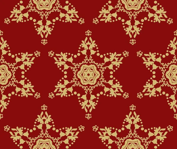 Christmas kırmızı arka plan ile altın yıldız — Stok Vektör