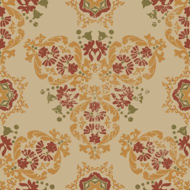 Eski püskü Viktorya dönemi çiçek desenleri. 