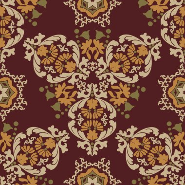 Klasik barok duvar kağıdı. Kusursuz damaske deseni