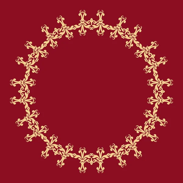 Elegante cornice in oro. Bordo floreale. — Vettoriale Stock