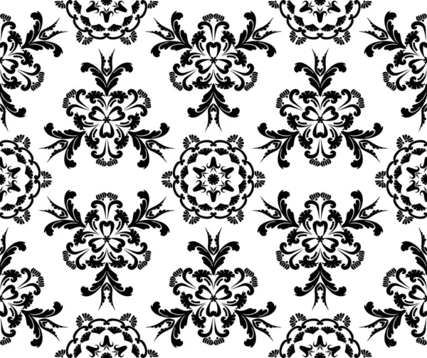 Ретро Дамаск дизайн шаблон на белом фоне — стоковый вектор