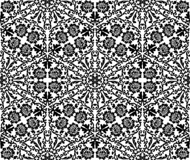 siyah-beyaz süsleme, seamless modeli. 