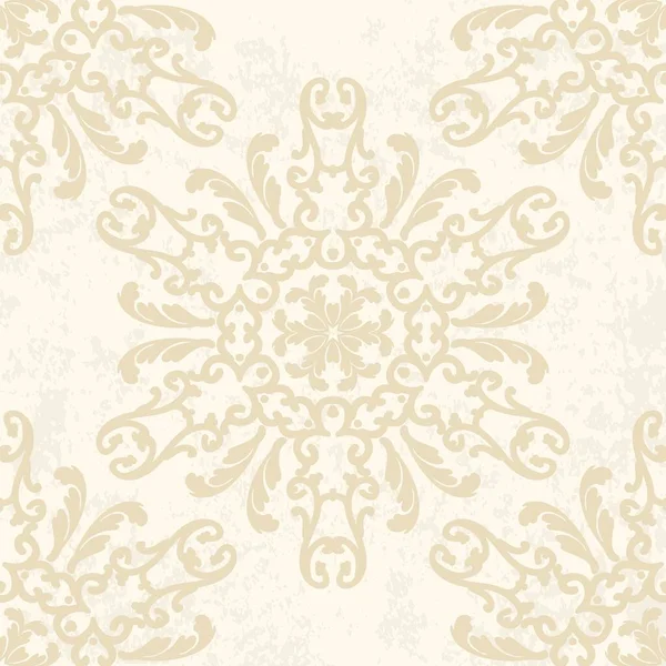 Beige achtergrond in ronde ornament en grunge — Stockvector