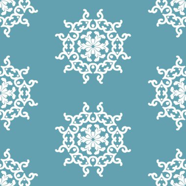 Mavi arkaplanda beyaz desenli kar taneleri