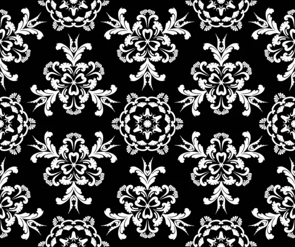 Векторний шаблон з білими квітами рококо — стоковий вектор