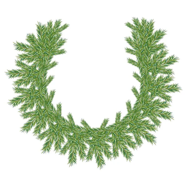 Decorative wreath pine branches for celebration — Stock Vector