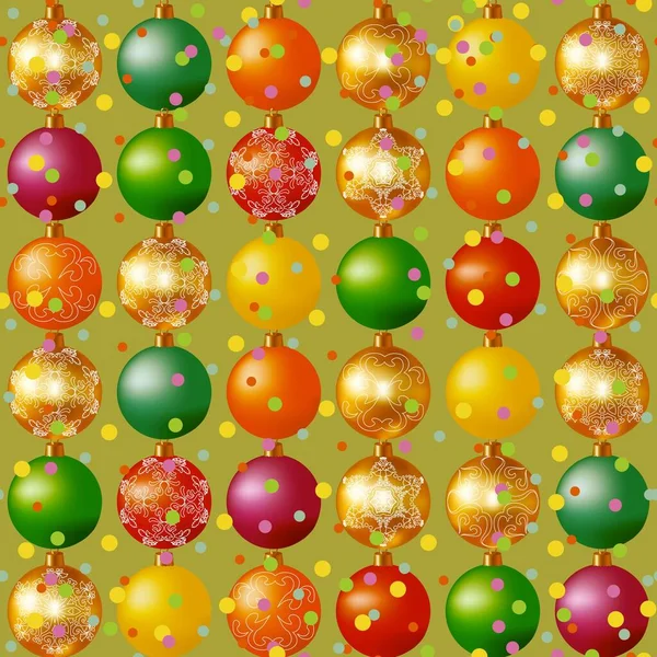 Bolas de árvore de Natal coloridas multi-coloridas — Vetor de Stock