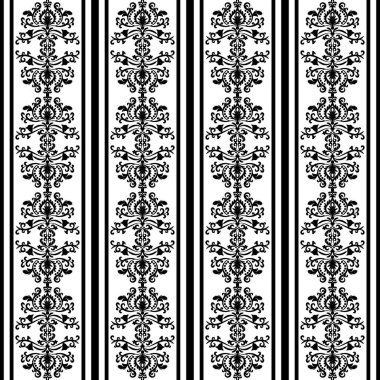 Çizgili duvar kağıdı ve eski süslemeler