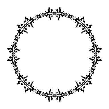 Dairesel Barok deseni. Eski çerçeve.