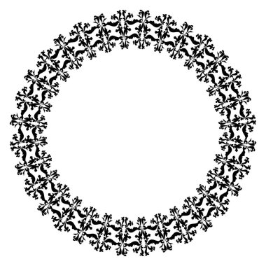 Dairesel antika süs. Çerçeve. Oval sınırlar. 