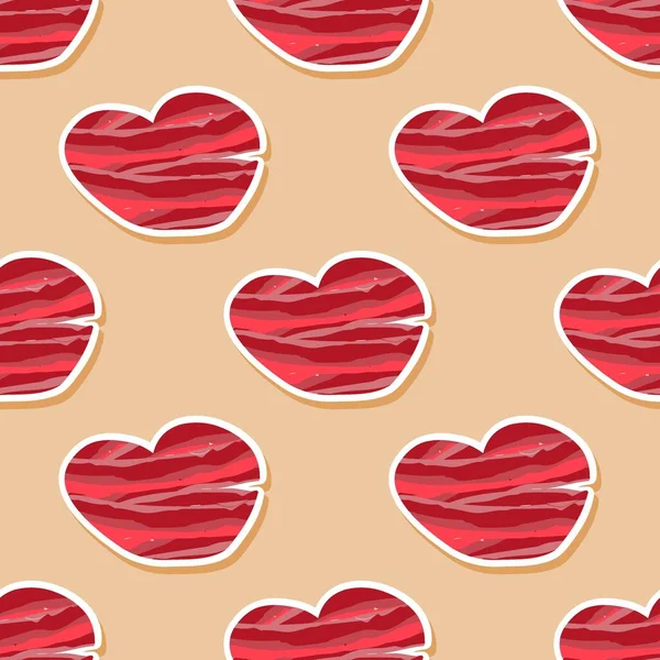 Abstraction avec des coeurs rouges motif sans couture — Image vectorielle