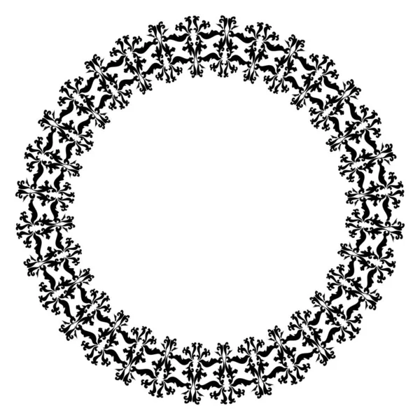Adorno circular antiguo. Una trampa. Fronteras ovaladas. — Archivo Imágenes Vectoriales