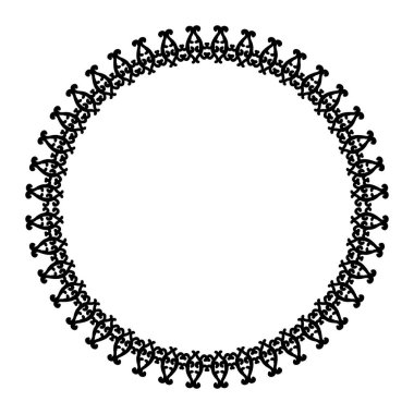 Zarif siyah dairesel vintage desen 