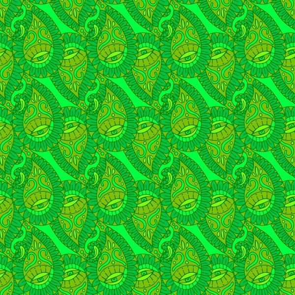 Grünes nahtloses Paisley-Muster — Stockvektor
