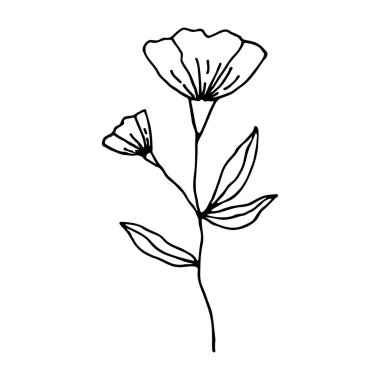 Fantezi el çizimi çiçek.