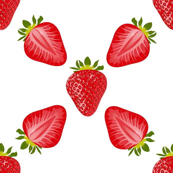 Beeren und Scheiben süßer reifer Erdbeeren — Stockvektor