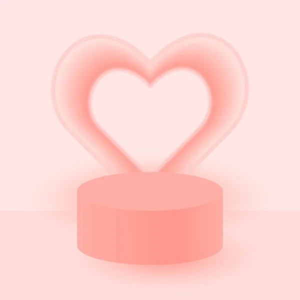 Socle ou plate-forme podium 3d rond rose. — Image vectorielle