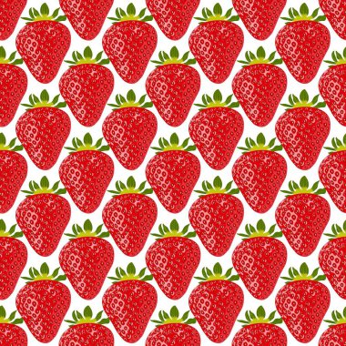 Olgun çileklerle dekoratif arka plan. 