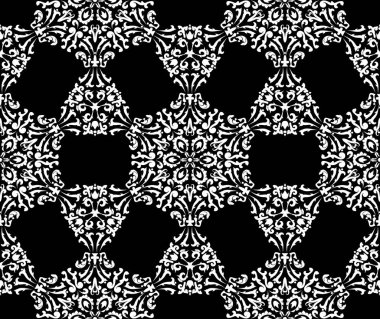 Yuvarlak elementlerin çiçekli beyaz deseni. 