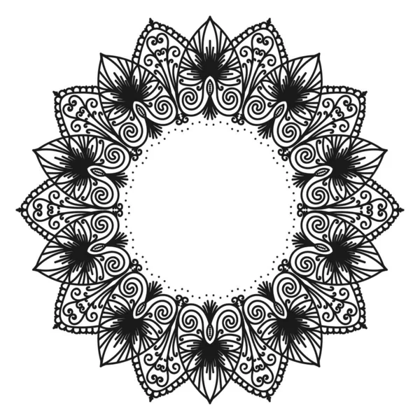 Runde Blume Mandala Dekorative Orientalische Ornamente Rundrahmenrand Kreisförmiges Muster Für — Stockvektor